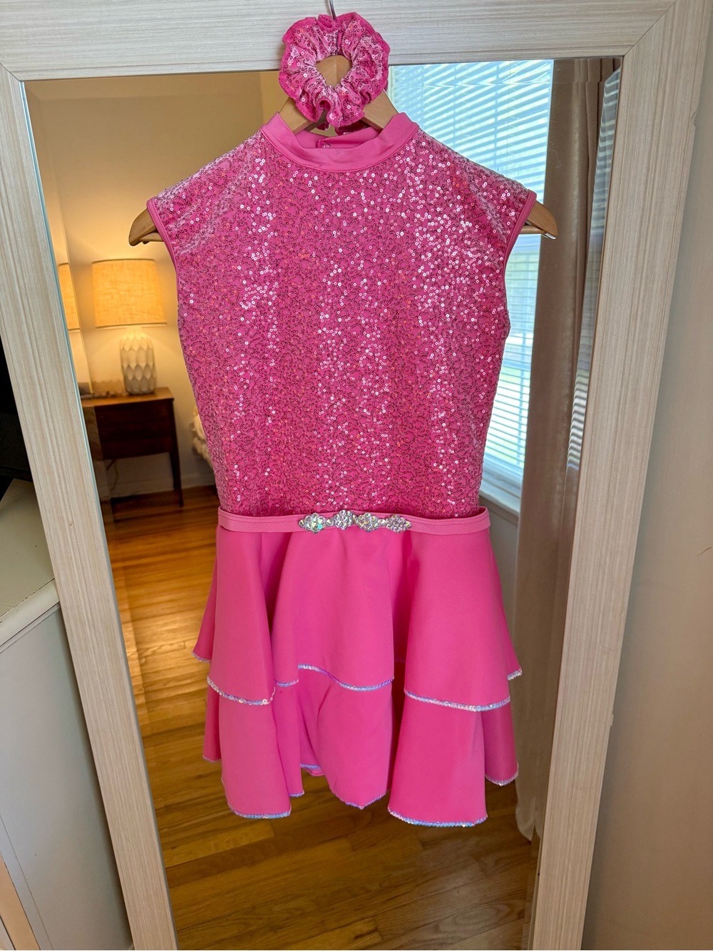 Weissman Showtime Pumpin' Up The Party Pink Sequin Tiered Dance Dress Dancewear